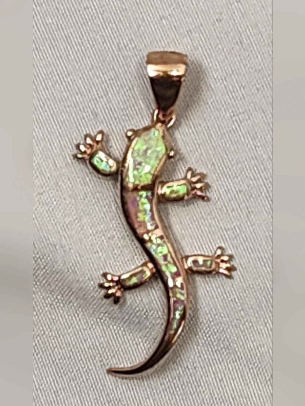 Silver Pink Fire Opal Inlay Pendant